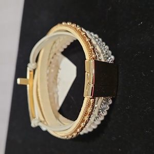 Altar'd State Gold and Cream Bracelet